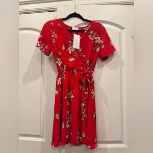 Sienna Sky Red Floral Midi Dress